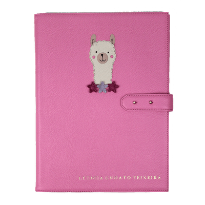 porta-portifolio-rosa-orquidea-lhama-frente